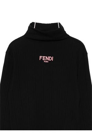 tshirt in cotone nero FENDI KIDS | JFI389AYMIF0GME